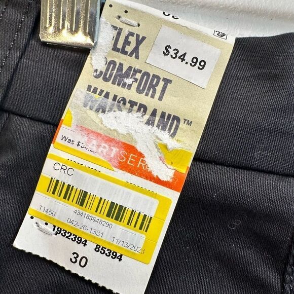 NWT Dockers Men’s Black Supreme Flex Ultimate Shorts Chino Flat Front - Size 30” - Picture 4 of 11